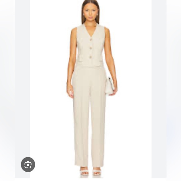 SPANX Cream Vest and pants